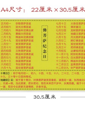 速发防菩萨诞辰成道纪念日十尘日卡片双面塑封佛水防斋适合客厅墙