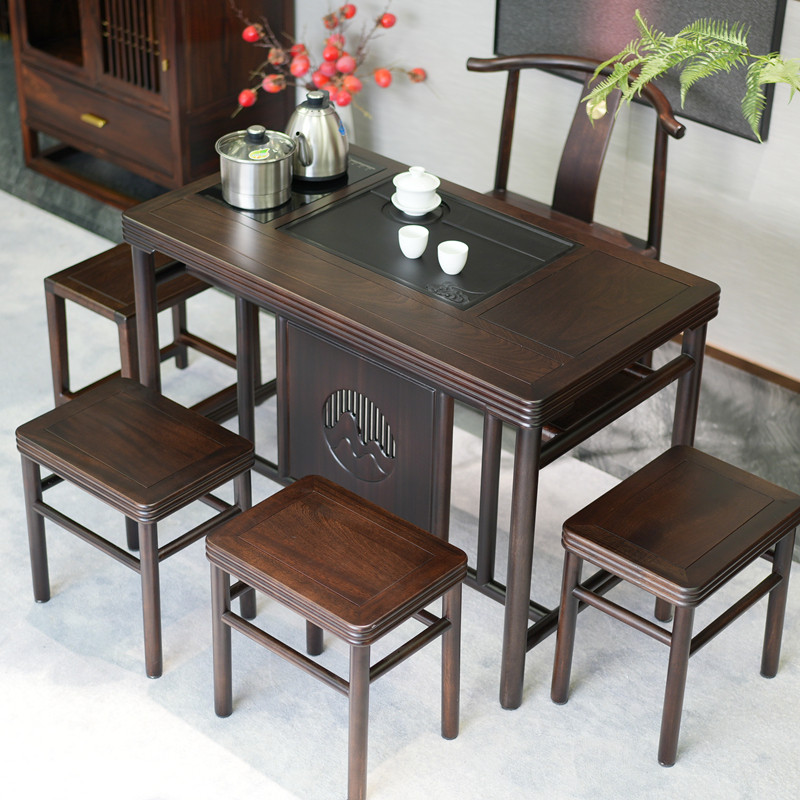 速发新烧木花梨式台小茶桌实木功夫茶台中水壶一体式家用茶桌椅组,淘宝优惠券,粉丝福利购,淘宝优惠卷