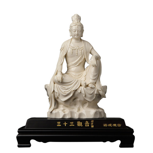 速发省十三观音《观音》世级大师周金田观三音菩萨陶瓷摆件 - 图3