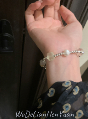 【我的脸很圆】小众设计不规则碎石串珠手链ins风碎银子清新手链