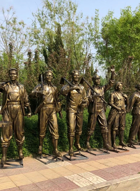 现货玻璃钢知青下乡人物雕塑红色文化纪念馆农耕劳动户外铜雕像定