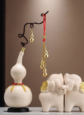 招财福禄葫芦摆件新中式客厅电视柜装饰品五福临门乔迁新居礼品