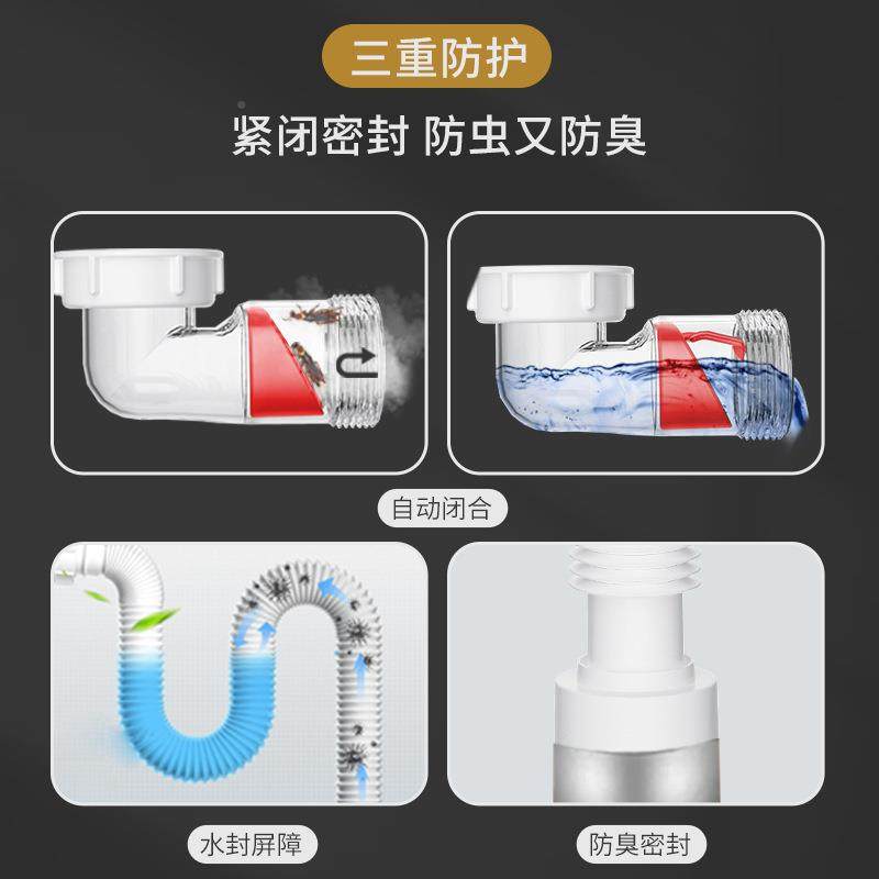 侧排洗手盆面盆弹跳芯下水器装套卫浴防管堵防臭下水器下水,淘宝优惠券,粉丝福利购,淘宝优惠卷