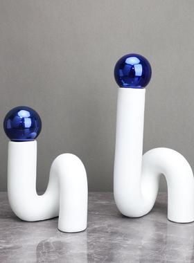 现代简约几何插花花瓶软装饰品客厅酒店茶几家居桌面花器艺术摆件