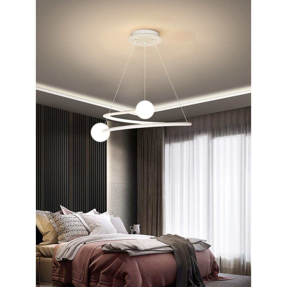 Bedroom ring chandelier modern and simple 2025 new master bedroom led atmospheric Nordic minimalist designer lamps