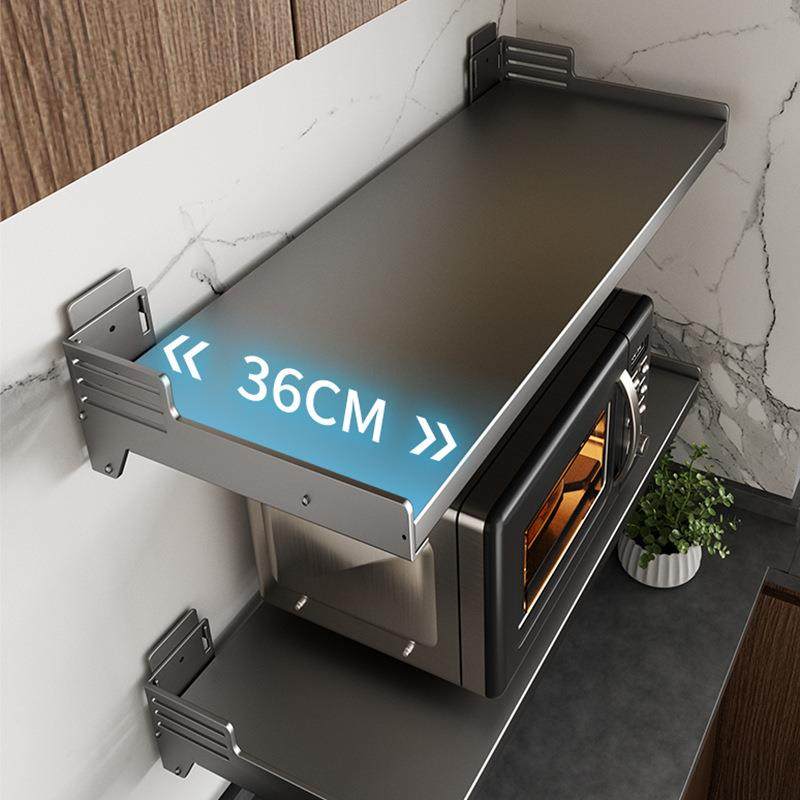 厨房微波炉置物架壁挂式放烤箱电饭煲多功能墙上支架免打孔收纳架,淘宝优惠券,粉丝福利购,淘宝优惠卷