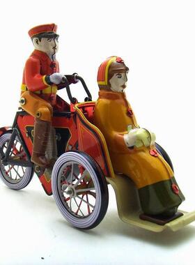 MS471人力三轮车复古发条工艺品摄影道具80后主题酒吧餐厅摆件