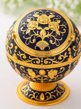 欧式创意金属个性地球仪带盖烟灰缸送男友节日礼品酒店茶几摆件