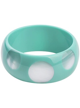 日韩风彩色时尚几何圆形猫眼波点圆点树脂手镯 百搭个性女士手饰