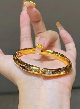 不掉色5G硬金点钻泥鳅背手镯