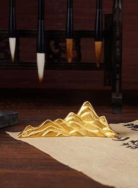 全铜招财金山摆件家居中式客厅装饰品博古架铜工艺礼品摆饰