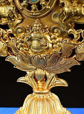 大藏禅饰轮王七政宝摆件纯铜藏传密宗慧宝佛具七珍宝佛前供佛摆件