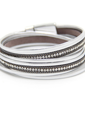 好货Alloy magnetic buckle leather jewelry feather diamond in