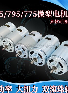 795电机大功率直流12-24V大扭力895高速园林推台锯钻775马达双轴