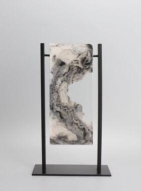 现代新中式创意假山雕塑工艺品摆饰样品屋展示中心电视柜样板房软