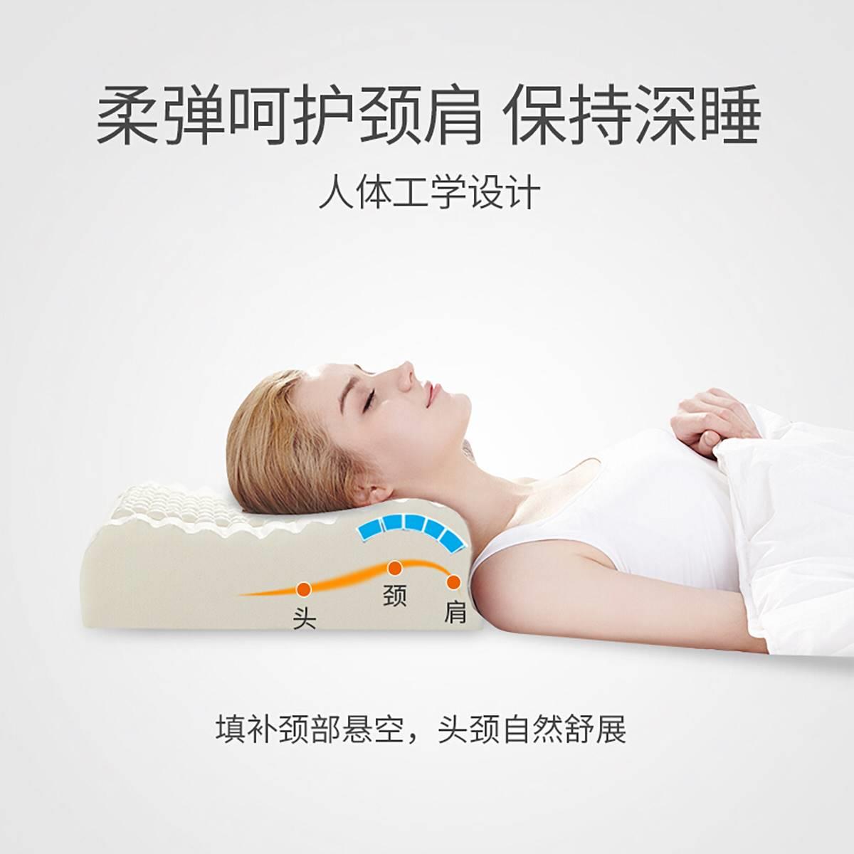 睡眠博士95%泰国天然乳胶枕头按摩助深度睡眠护颈椎侧睡止鼾透气 - 图2