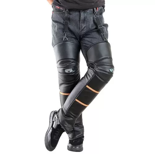 Электромобиль, зимние наколенники, ветрозащитное защитное снаряжение, удерживающие тепло ветрозащитные гетры подходит для мужчин и женщин, из натуральной кожи