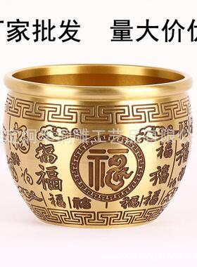 厂家黄铜制作百福缸米缸聚宝盆家居工艺品装饰品摆件