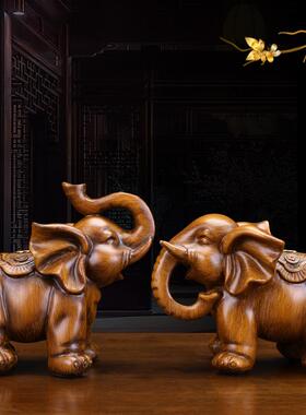 大象摆件一对招财开业礼品客厅玄关电视酒柜办公室吉祥工艺装饰品