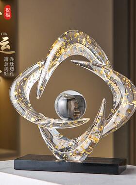 时来运转树脂工艺品新中式高级感客厅玄关家居饰品办公室装饰摆件