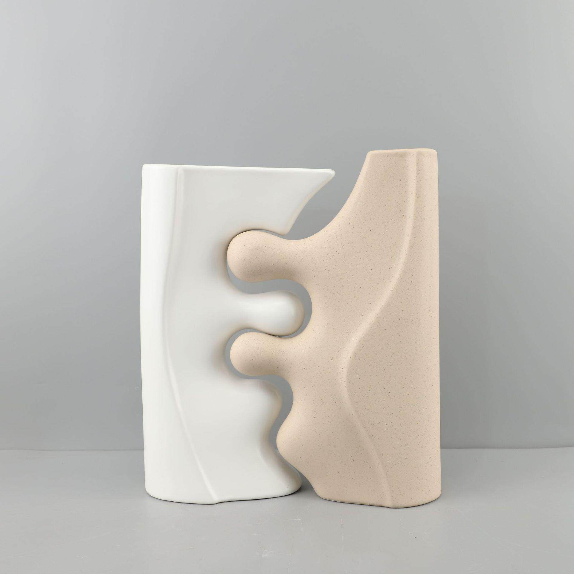 简约现代陶瓷几何花瓶电视柜样板房办公室家居客厅玄关装饰品摆件,淘宝优惠券,粉丝福利购,淘宝优惠卷