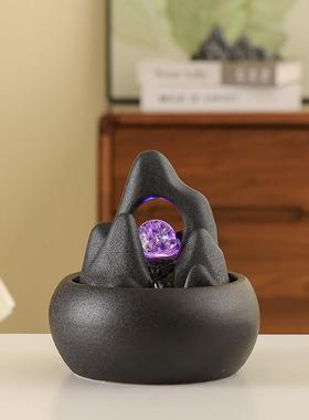 招财流水摆件循环水客厅茶台办公室桌面水景喷泉装饰乔迁开业礼品