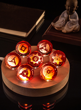 火影忍者写轮眼水晶球led灯电子球小夜灯珠子血轮眼创意摆件礼物