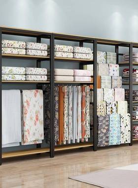 家纺床上用品货架展示架四件套布料样品被芯枕头展示架子床品商用