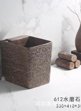 庭院复古水磨石拖把池家用拖布池墩布池艺术仿洗水池地拖把盆侧排
