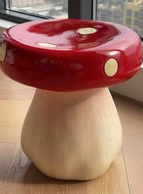 蘑菇可爱小凳子落地摆件矮凳入户门换鞋凳客厅卡通创意家居小板凳