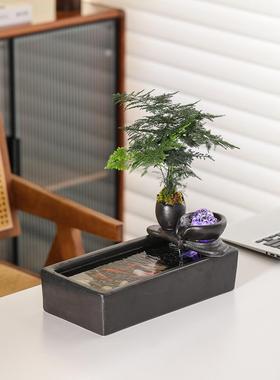 时来运转风水球流水摆件循环水喷泉客厅招财茶台桌面鱼缸装饰品