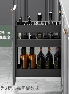 厨房抽中抽调味拉篮橱柜筷子餐具收纳抽屉式底装加深窄柜篮
