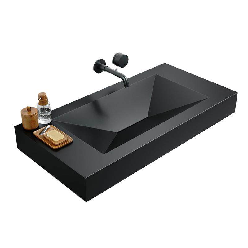 高端设计师个性创意岩板一体盆钻石异形盆黑色洗手洗脸盆洗漱台,淘宝优惠券,粉丝福利购,淘宝优惠卷