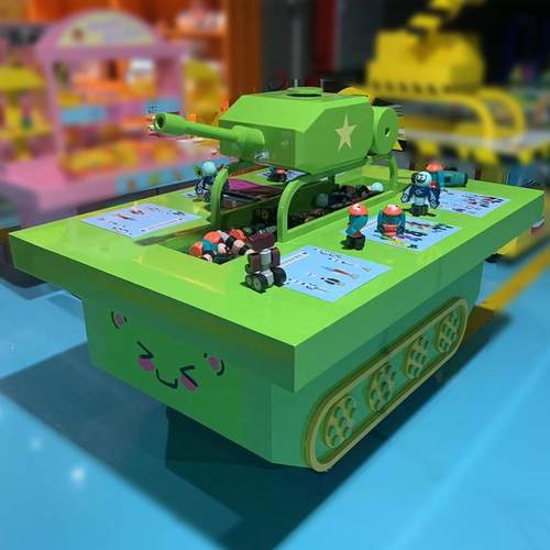 创意儿童益智积木玩具桌子卡通坦克造型拼装玩具多功能手工桌子 - 图0