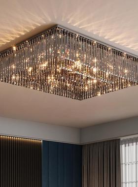 美式吸顶灯轻奢现代简约客厅灯水晶大气主灯卧室新款灯具套餐组合