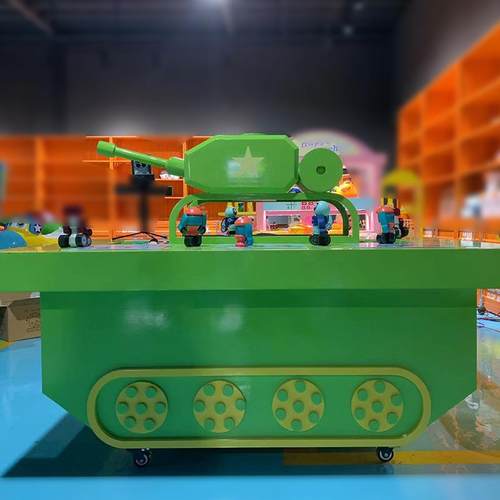 创意儿童益智积木玩具桌子卡通坦克造型拼装玩具多功能手工桌子 - 图1