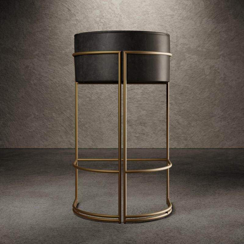 意式极简真皮吧椅别墅高端全真皮休闲椅复古简约轻奢高脚吧台椅,淘宝优惠券,粉丝福利购,淘宝优惠卷