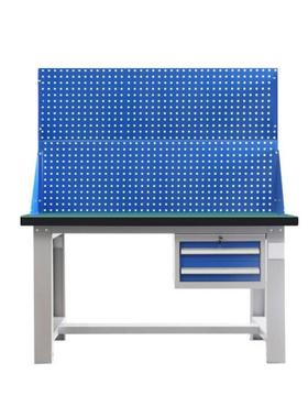 车间流水线钳工操作台多功能重型工作台吊二抽防静电工作台带挂板