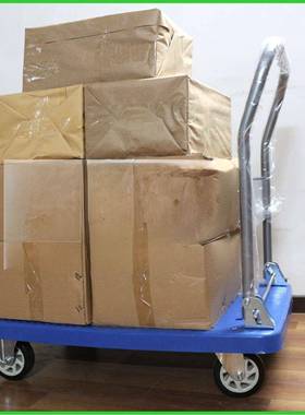 静音推车折叠手推车不锈钢平板车仓库搬运塑料小推车板车