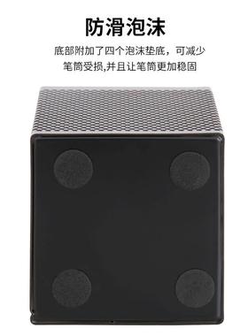 笔筒方形圆形金属网格笔插文具商务笔类收纳简约笔筒网纹创意时尚