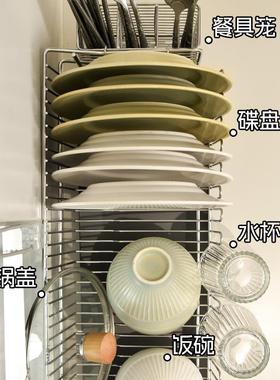 304不锈钢单层碗碟沥水架台面小型厨房水槽窄边筷盘子滤水置物篮
