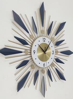 欧式钟表客厅轻奢装饰挂钟北欧铁艺时钟玄关墙壁挂表艺术壁挂钟