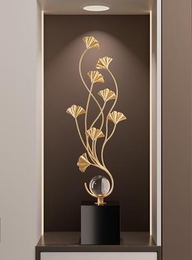 银杏叶入户玄关装饰摆饰轻奢高档客厅电视柜壁龛搬家乔迁新居礼物