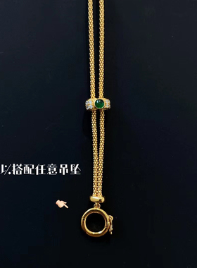 意大利进口复古百搭链条纯银镀金项链轻奢搭配古币吊坠长度可调节