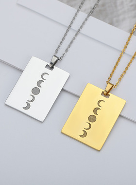 Niche design ins solar system Necklace stainless steel 18K g