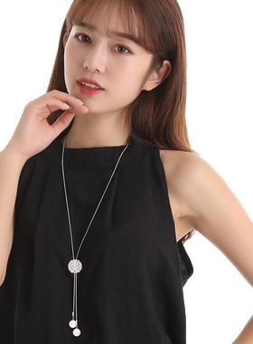 项链毛衣长版链配饰女秋冬百搭年新款潮挂件流苏衣服珍珠简约韩版