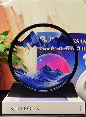 【升级版12英寸】流沙摆件卧室家居装饰办公轻奢解压