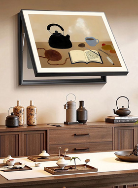 中古风艺术轻奢电表箱装饰画遮挡配电挂画液压上掀电箱盒装饰画