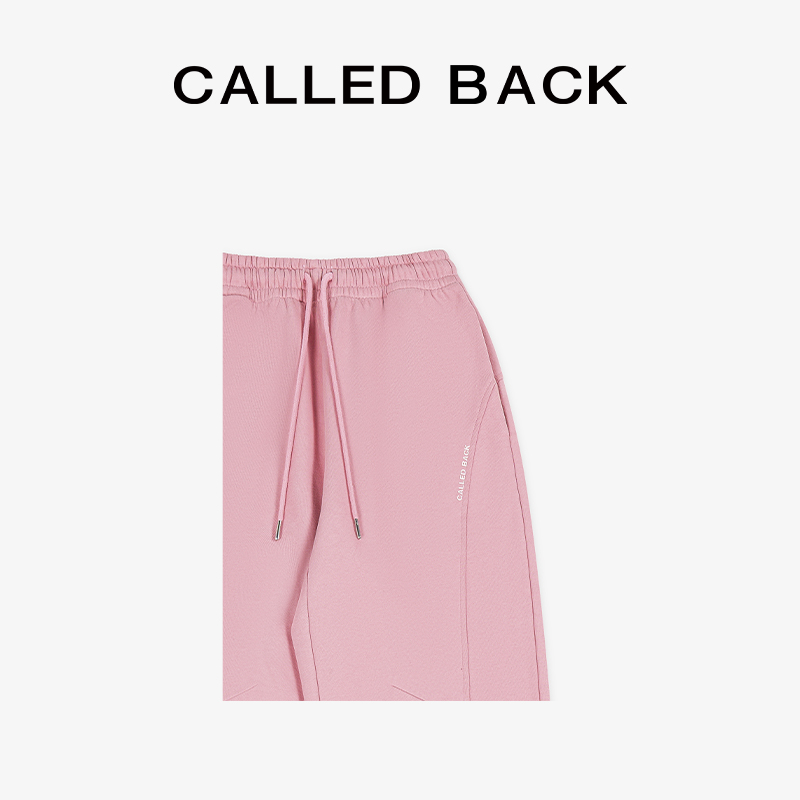 Called Back2025秋季新款百搭抽绳粉色长裤女时尚休闲阔腿裤子 - 图1