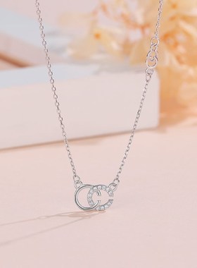 Manufacturers selling double c letters diamond necklace